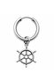 Unisex Silver Color Surgical Steel Rudder Figured Dangle Hoop Earring 1 Piece - 2