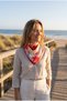 Colorful Sea Shell Patterned Red Edged Scarf Shawl Bandana - 4