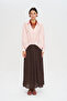 Women's Asymmetrical Cut V-Neck Powder Blouse - 3