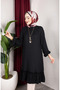 Bürümcük Fabric Skirt Gathered Tunic 0903-03 Black - 4