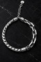 Women's Men's Double Form Twisted and Cornered Chain Model Silver Color Steel Bracelet