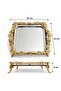 Square Engagement and Coffee Presentation Tray with Footed Floral Pattern, 22 cm Silver Gold, 1 Piece