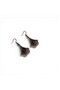 Vintage Design Natural Stone Brown Brass Earrings - Ethnic and Bohemian Design Dangle Earrings for Women - 4