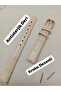 12 mm Compatible Wristwatch Band, Off-White Color, Croco Patterned Model, Gold Color Buckle, (Second Item in the Cart Is 100 Tl.) - 4