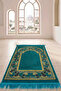 5 Pieces Velvet Prayer Rug Green Hajj and Umrah Gift 500 Gr - 2