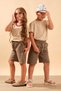 Unisex Children's Cotton Shorts with Elastic Waist and Pockets 9050 Brown - 3
