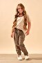 Unisex Children's Cotton Jogger Sweatpants with Elastic Waist and Pockets 9055 Brown - 6