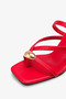 Masilas Women's Heeled Slippers - Red - 5