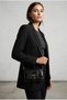 Women's Black Color Chain Strap Baguette Shoulder Bag with Zipper Detail - 3