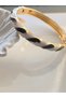 Steel Clasp Black-White Patterned Enamel Bracelet - 6