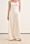 Women's Draped Pleated Detailed Trousers Ecru - 2