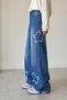 Unisex Star Appliqued Wide Leg Jeans - 3