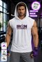 White Iron Purple Printed Standard Fit Hooded Sports Athlete Cotton Fabric Sleeveless Men's Athlete Tshirt