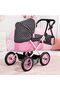 Trendy Doll Pramset in Pink with Black Hood and Pink Bow - 4