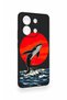 Redmi Note 13 4g Compatible Red Sun Whale Pattern Silicone Case - 3
