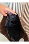 Women's Brown Oversized Shoulder Bag with Staple Detail, Soft Leather Look, Suitable for Daily University and Office Use, Hobo Bag - 4