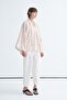 Women's Organic Cotton Thick Striped Cape Blouse Ecru - 4