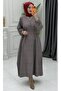 Plaid Dress Gray Women's Stylish Checkered Dress New Season Daily Combination - 2