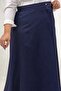 65004 Plus Size Self-Belted Buttoned Melange Skirt - Navy Blue - 2