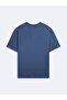Crew Neck Basic Blue T-Shirt - 2