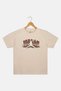 Kids Girl Brand Logo Short Sleeve Outdoor T-Shirt, Dark Beige - 2