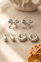 Women's Bow, Drop, Hoop Model Multiple Earring Set - 3