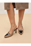Beige Chain Detail Slingback Pumps