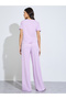 Purple Henley T-Shirt and Straight Pajama Set - 5