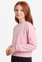 Round Neck, Elastic Waist, Short Waist Girls' Sweatshirt
