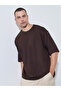Men Brown Boxy Fit Graphic Print Crew Neck T-Shirt - 3