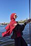 شال حرير كوبرا أحمر - 3