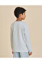 Boys Blue Plain Long Sleeve Crew Neck T-Shirt - 3