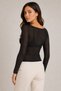 Women's Black Modal Transparent Fabric Long Sleeve Blouse 116 - 3