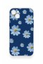 Blue Daisy Pattern Silicone Case Compatible with iPhone 14 Plus/15 Plus - 2