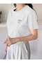 Women's White Sunshine Printed Oversize T-Shirt - 4