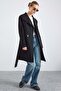 Wipes Collar Metal Buttoned Double Breasted Coat Black 3168 - 2