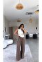 Brown Zr Model Casual Premium Linen Trousers - 2