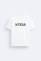 Yoga Namaste Printed Cotton White T-Shirt T-Shirt