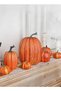 (eb109)Package of 8 Pcs Large Assorted Sizes Autumn Harvest Orange Artificial Pumpkins for Fall Halloween Thanksgiving Decorating Artificial Pumpkins Set, Assorted Sizes Fake Foam Pumpkins, - 4