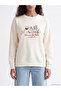 Beige Winnie the Pooh Embroidered Oversize Women's Sweatshirt - 3