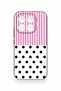 Mi 17t 5g Compatible Pink Striped Polka Dot Patterned Silicone Case - 3