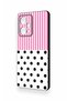 Redmi Note 12 Pro 5g Compatible Pink Striped Polka Dot Patterned Silicone Case - 4