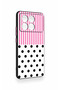 Poco X6 Pro Compatible Pink Striped Polka Dot Patterned Silicone Case - 3