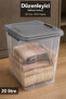 20Lt Deep Organizer Box - Elora Lockable Lid Multi-Purpose Organizer Storage Box Gray
