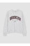 Xside Gray Brooklyn Printed Oversize Women's Sweatshirt - 5