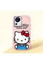 Mi 13 Lite Compatible Case Camera Protector Pink Silicone Couple Phone Case with Kitty Pattern