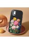 Samsung Galaxy A31 Compatible Case Camera Protective Black Silicone Couple Phone Case with Floral Pattern - 2