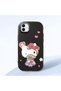 Samsung Galaxy A04 Compatible Case with Camera Protection Black Silicone Couple Phone Case with Kitty Pattern