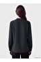 Lcw Grace Black Tie-Detail Collar Blouse with Polka Dot Collars - 4