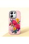 Redmi Note 13 4g Compatible Case with Camera Protection Pink Silicone Couple Phone Case with Floral Pattern